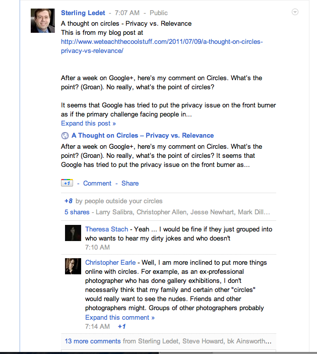 Google+ conversation