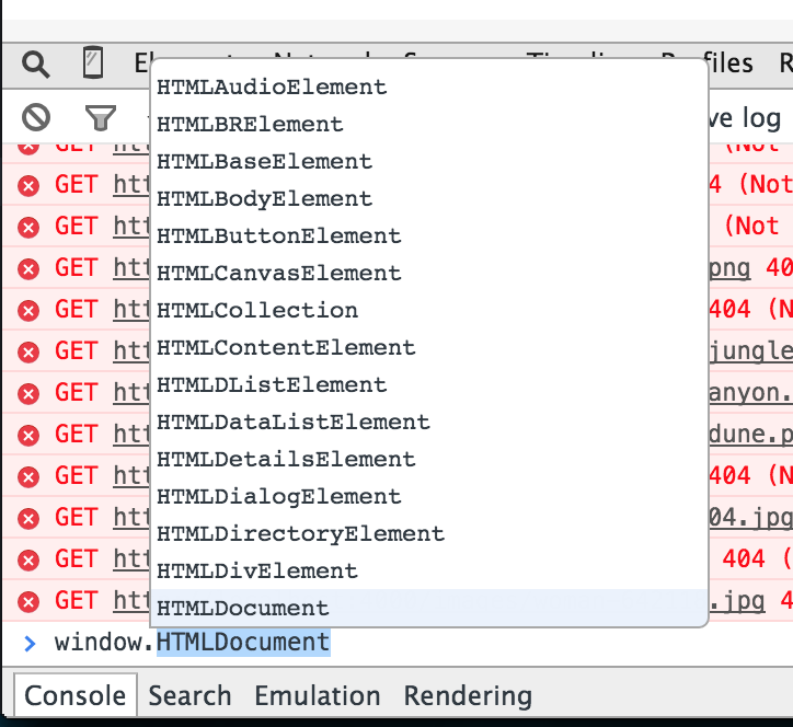 Chrome's Javascript console