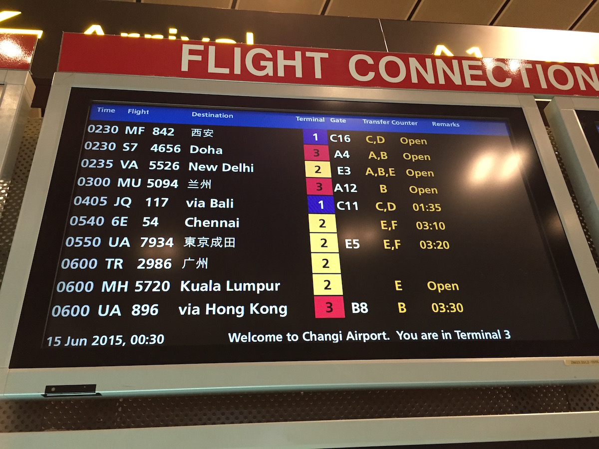 Singapore departures