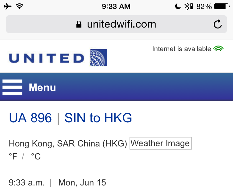 United WiFi available