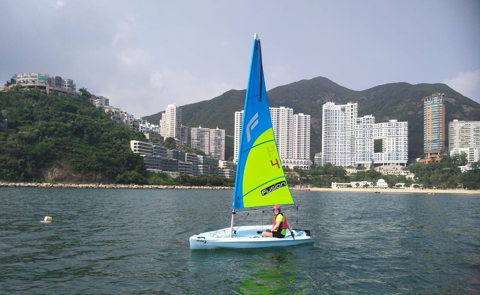 Larry during his beginner dinghy sailing course at RHKYC Middle Island